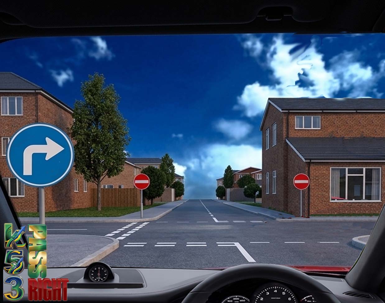 Turn left or right sign example